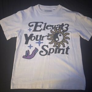 PacSun White Graphic 'Elevate Your Spirit' Tee with Purple Accents